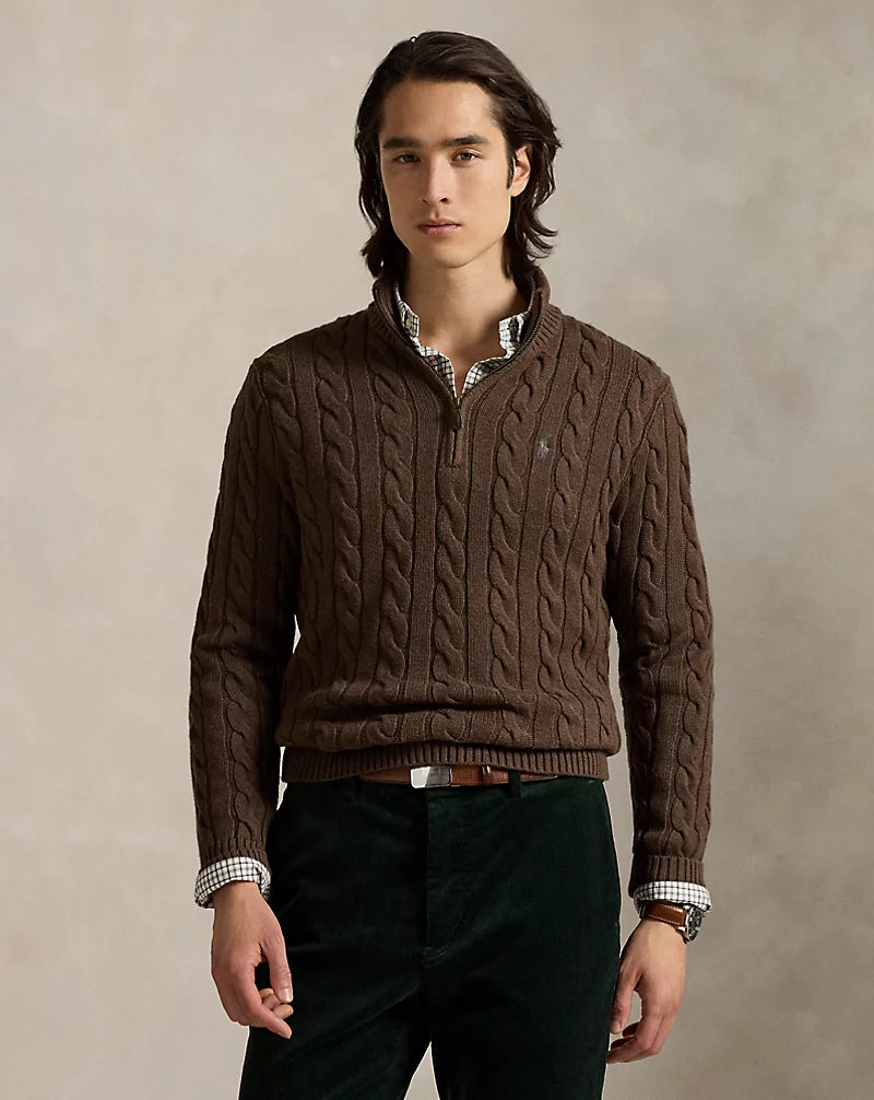 ᏒⅬ® Maglione a Treccia in Lana-Cashmere
