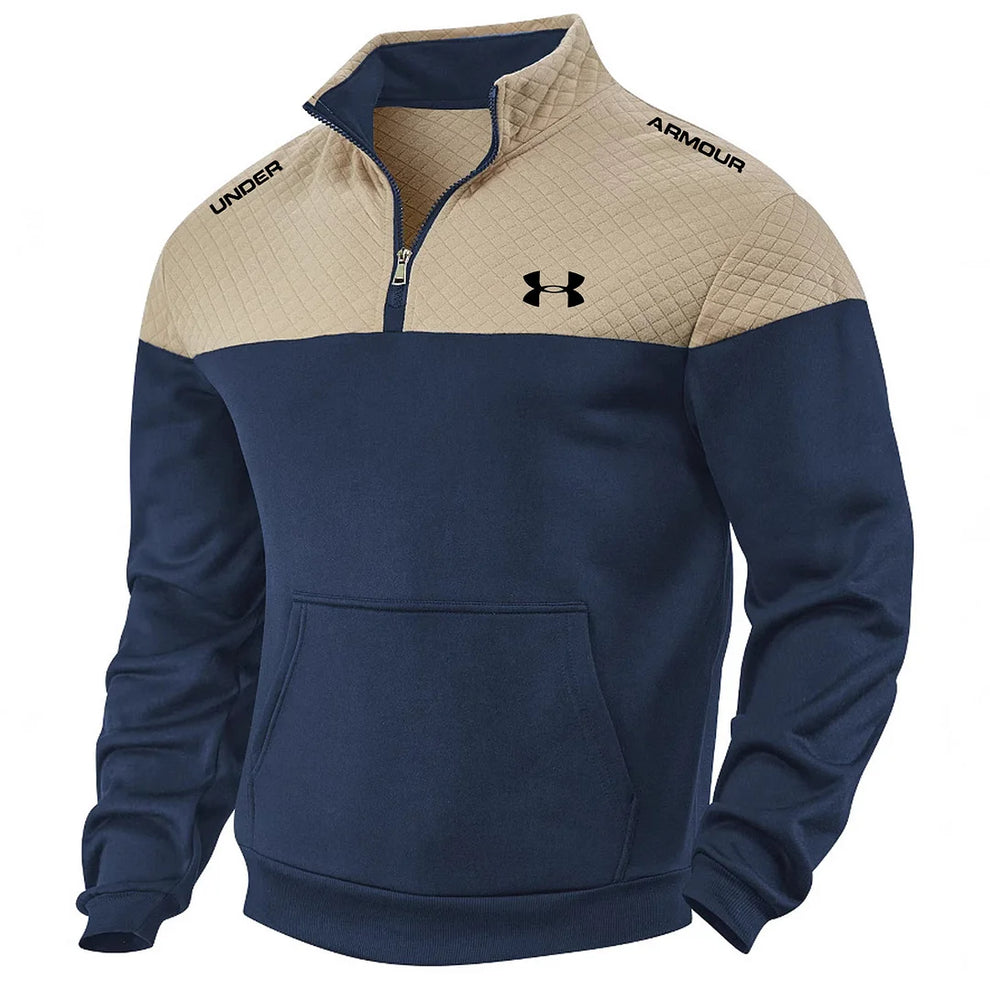 Felpa Mezza Zip Color Block Uomo