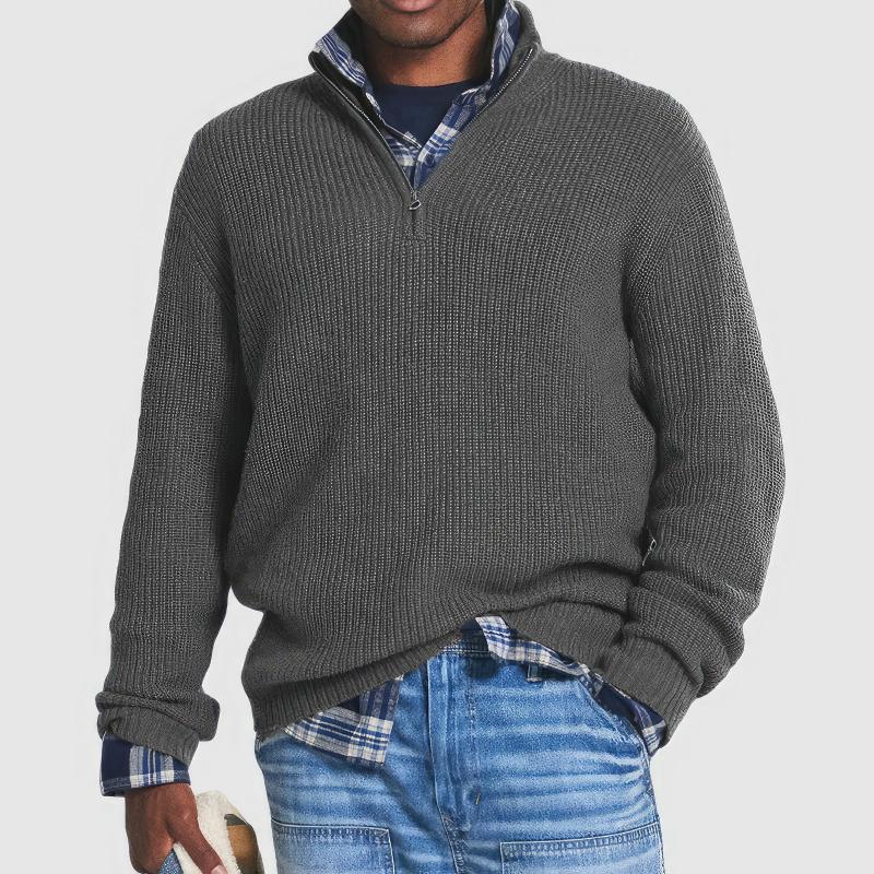 Maglione in Maglia con Zip per Uomo