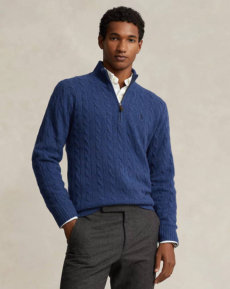 ᏒⅬ® Maglione a Treccia in Lana-Cashmere