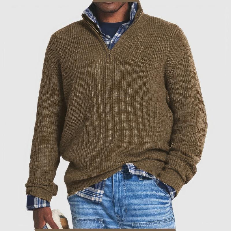 Maglione in Maglia con Zip per Uomo