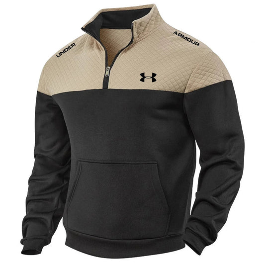 Felpa Mezza Zip Color Block Uomo