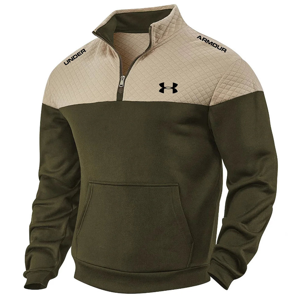 Felpa Mezza Zip Color Block Uomo