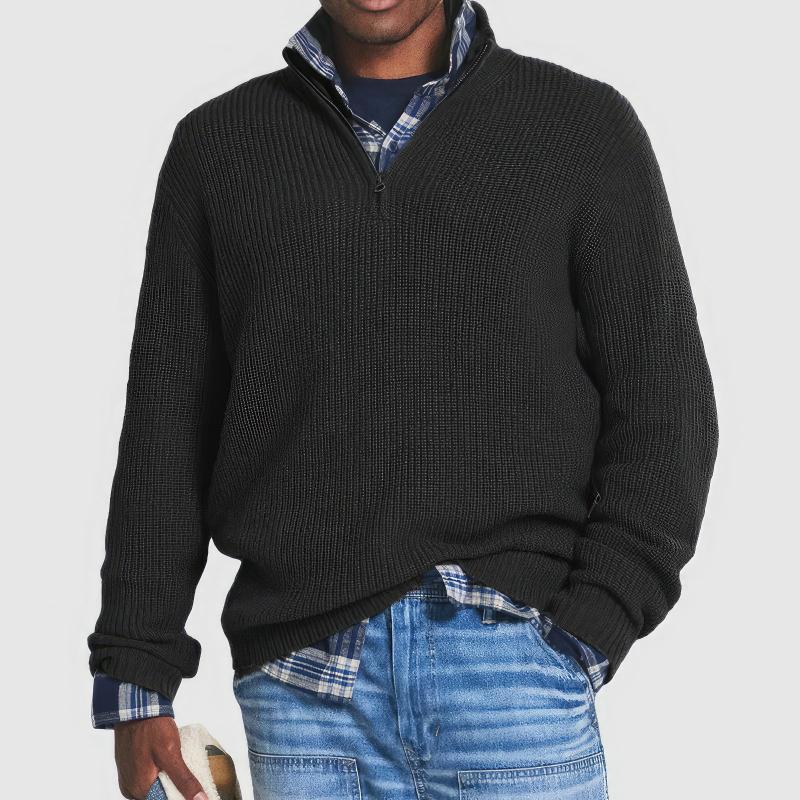 Maglione in Maglia con Zip per Uomo
