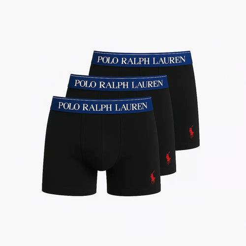 Confezione da 3 Slip Neri RL con cintura blu