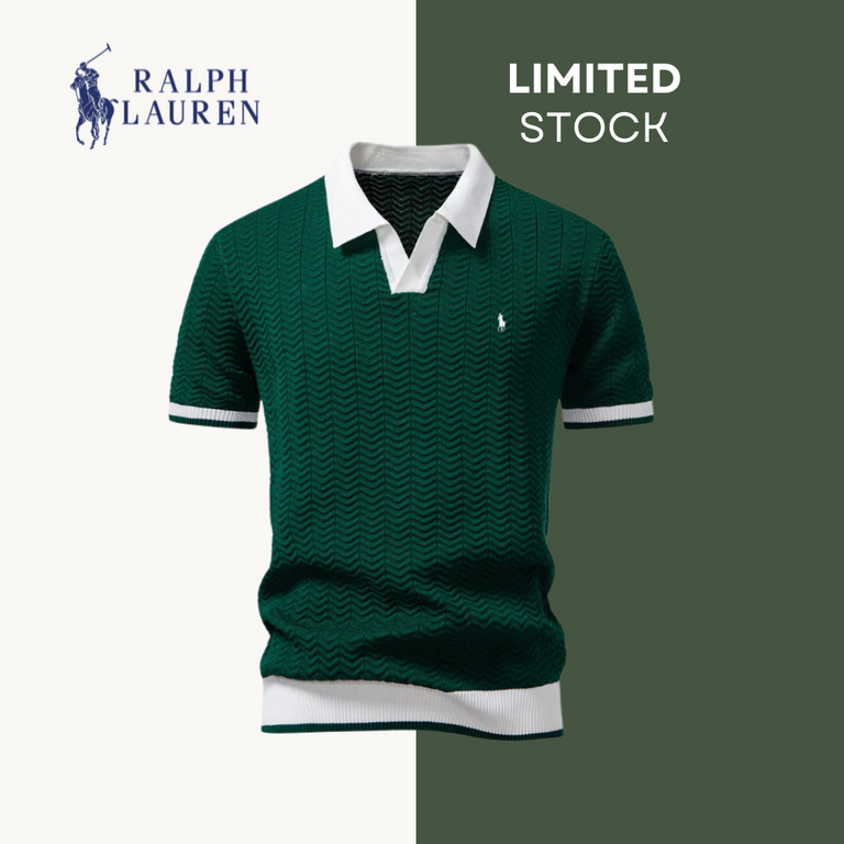 Camicia a righe con collo a polo