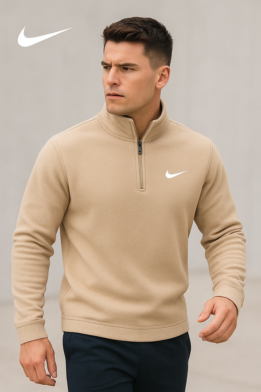 Felpa Premium con Mezza Zip