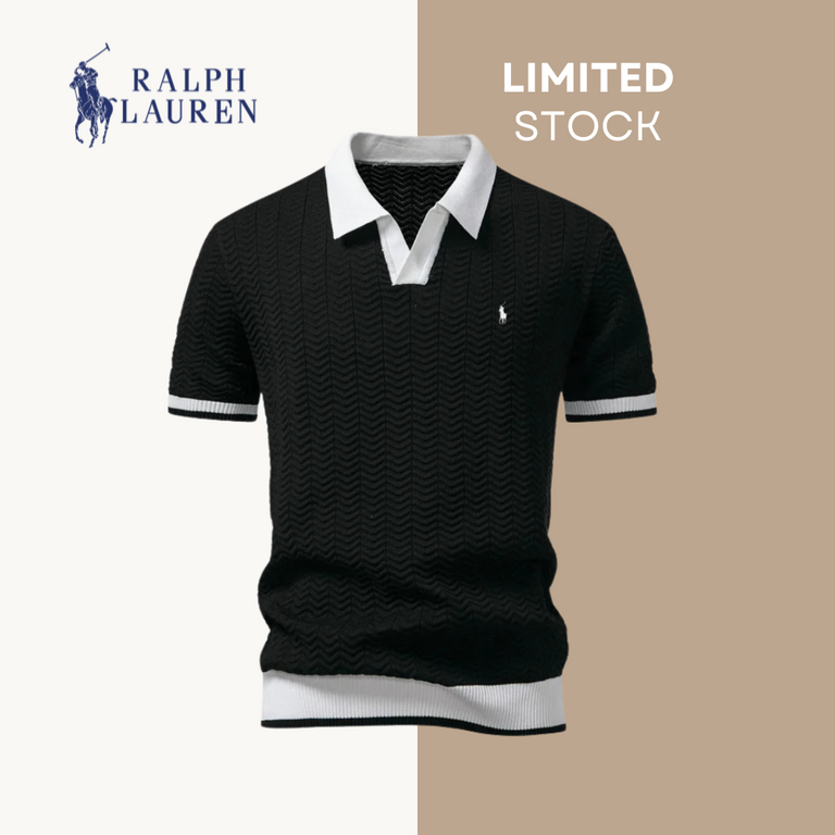 Camicia a righe con collo a polo
