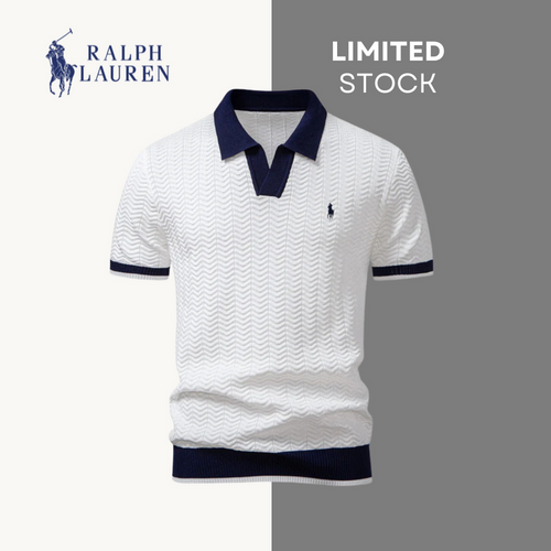 Camicia a righe con collo a polo