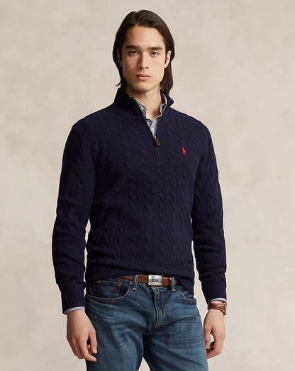 ᏒⅬ® Maglione a Treccia in Lana-Cashmere