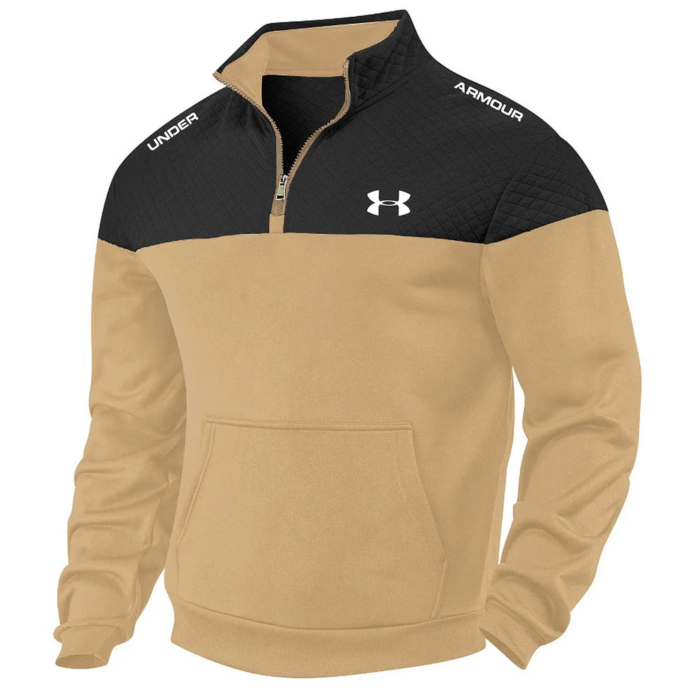 Felpa Mezza Zip Color Block Uomo