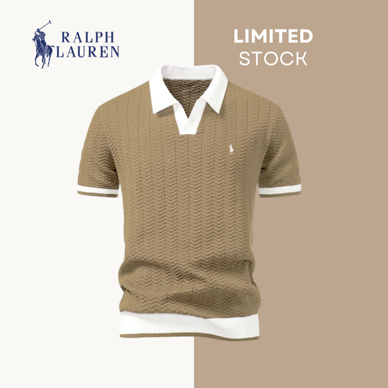 Camicia a righe con collo a polo